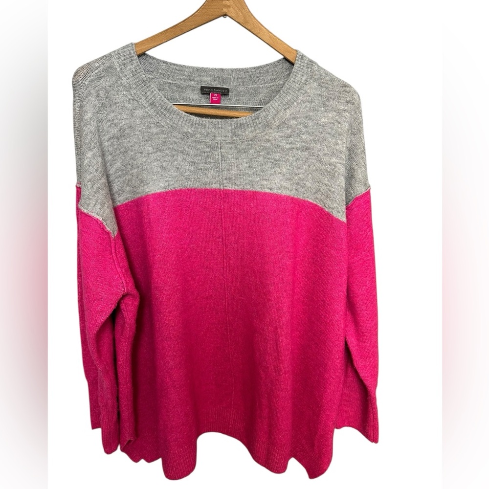 Vince Camuto Pink Gray Knit Sweater Stretch 2X - Picture 2 of 7